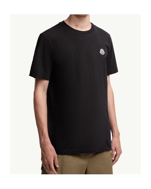 Moncler Black Logo Patch Three Pack Of T-Shirts for men