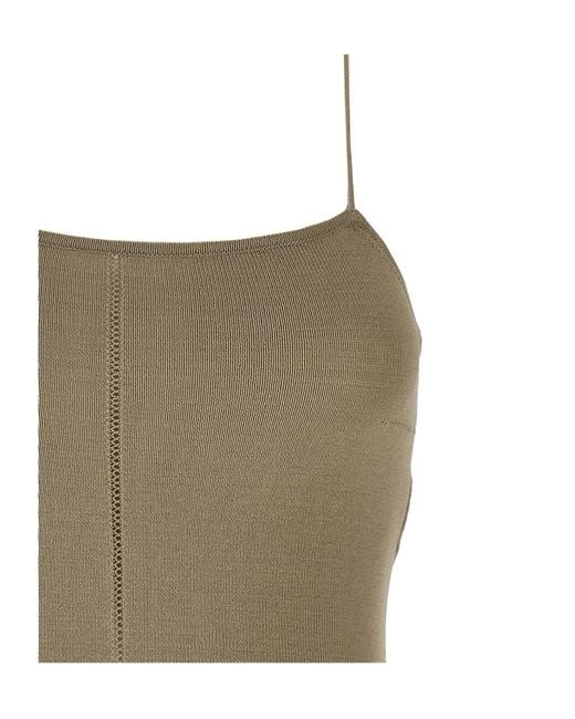 Lemaire Green Openwork Spaghetti Strap Top