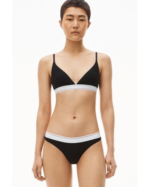 Alexander Wang Black Rib Plain Thong