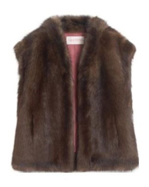 Valentino Brown Shearling Waistcoat