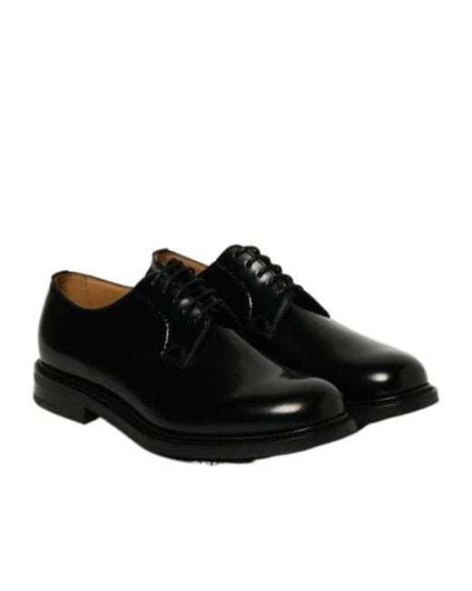 Church's Black Almond Toe Lace-Up Shoes for men