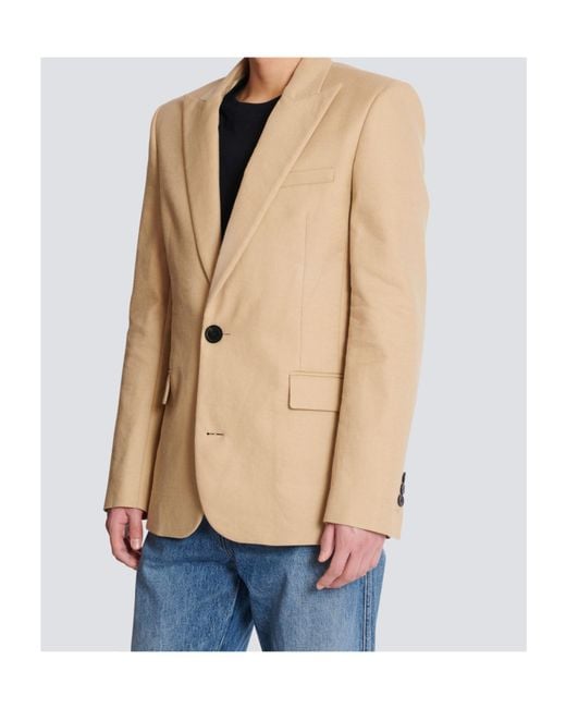 Balmain Natural Canvas 2-Buttons Jacket for men