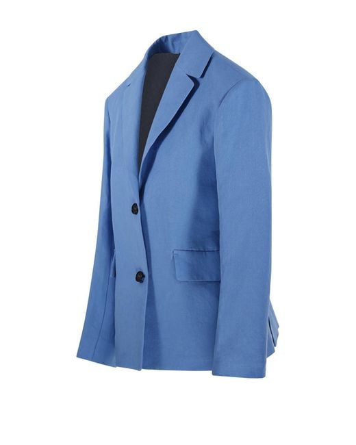 Max Mara Blue 'S Alberta Single-Breasted Blazer