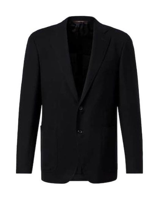 Canali Black Solid Color Wool Blazer for men