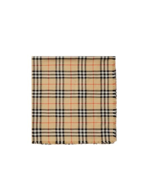 Burberry Natural Check Cashmere-Silk Scarf