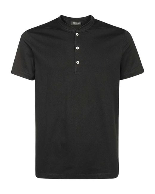 Dondup Black Button Front T-Shirt for men