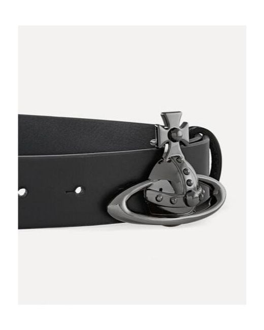Vivienne Westwood Black Orb Buckle Belt for men