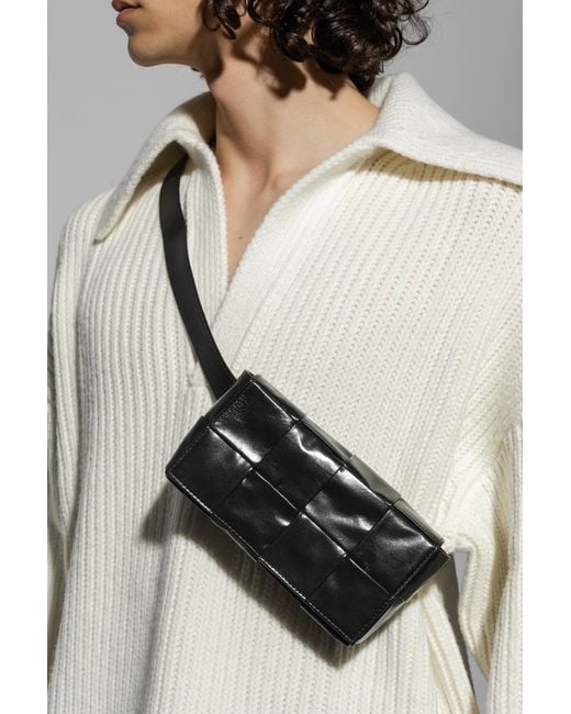 Bottega Veneta Black Mini Cassette Fanny Pack for men