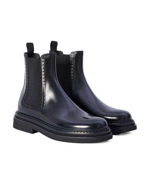 Dolce & Gabbana Blue Round Toe Ankle Boots for men