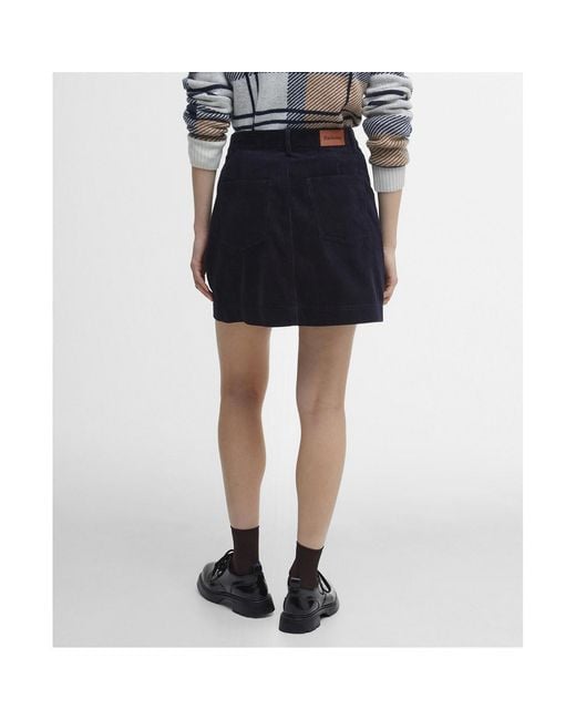 Barbour Blue Tessa Cord Mini Skirt