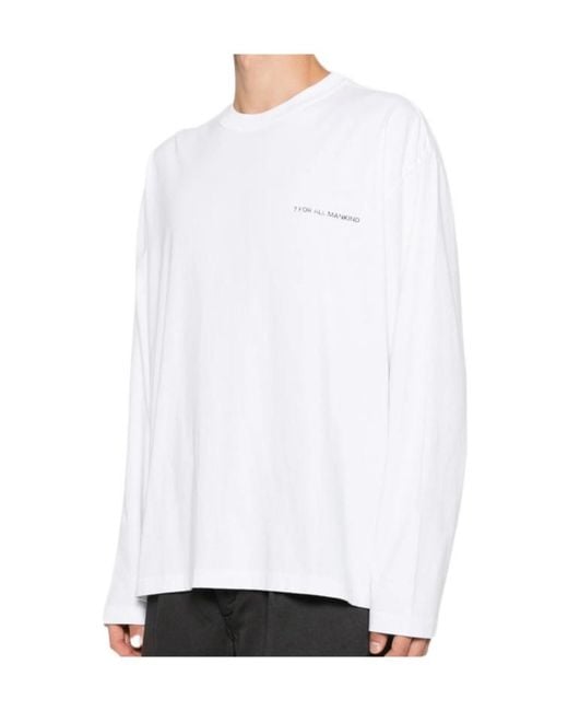 7 For All Mankind White Long-Sleeved T-Shirt for men