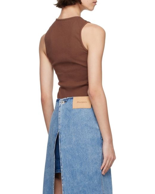J.W. Anderson Brown Fine-Ribbed Tank Top