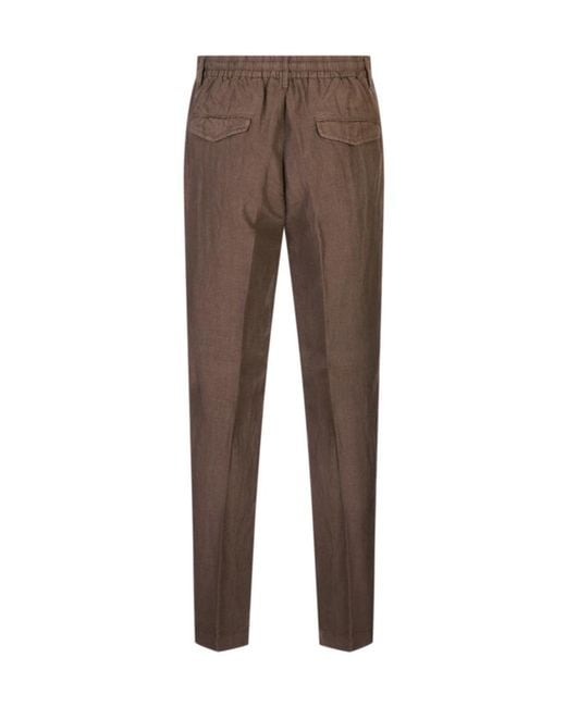 Peserico Brown Lightweight Jogger Trousers for men