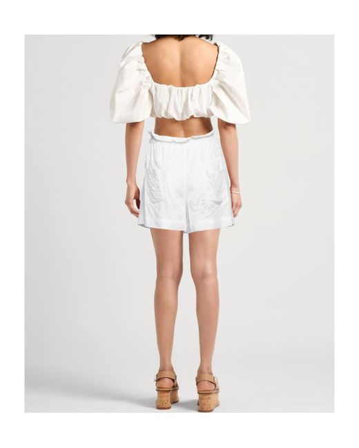 Isabel Marant White Drawstring Belt Shorts