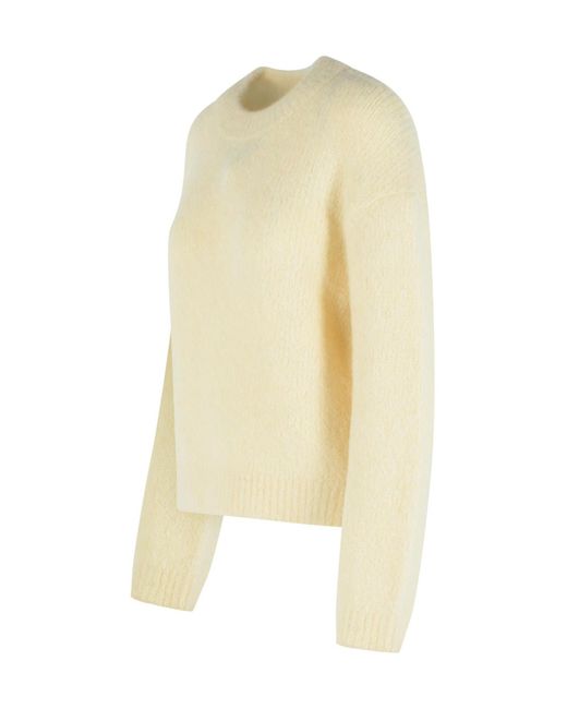 Closed Yellow Round Neck Jumper