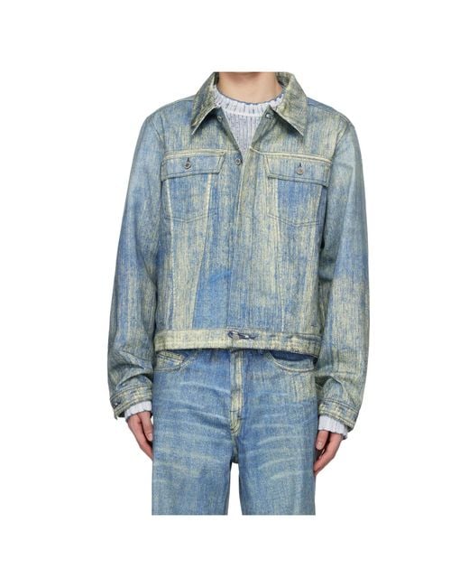 CAMPERLAB Blue Printed Denim Jacket for men