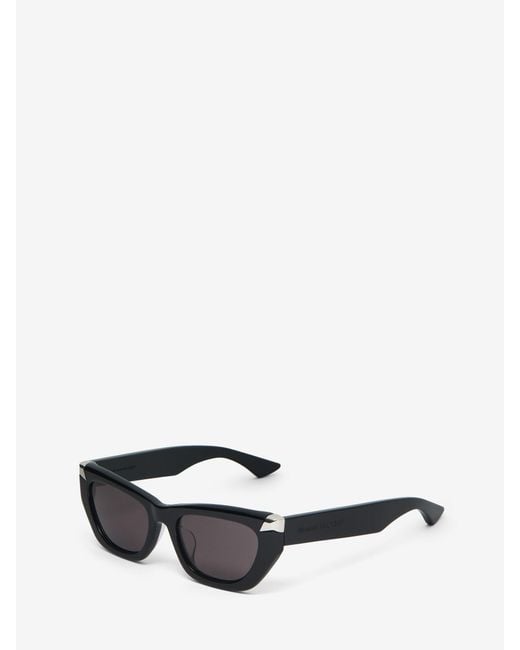 McQueen White Eyewear Cat-Eye Frame Sunglasses