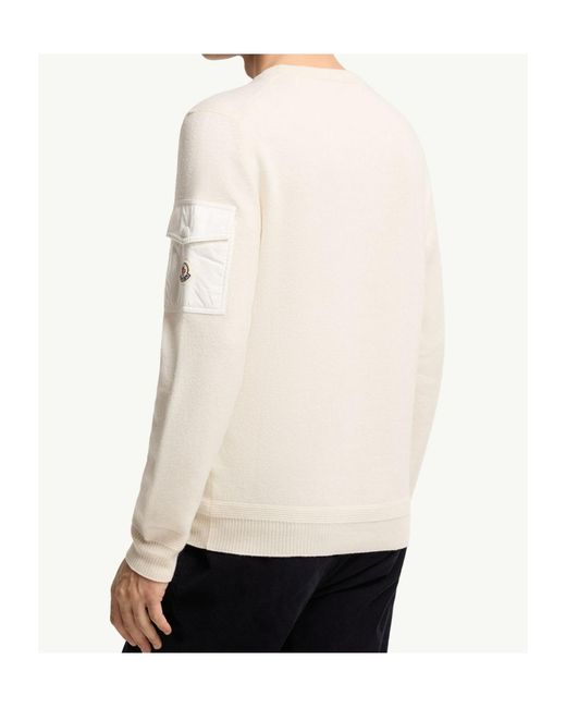 Moncler White Wool Sweater for men
