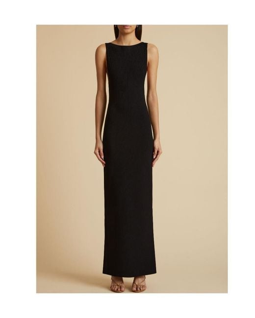 Khaite Black Crewneck Sleeveless Dress