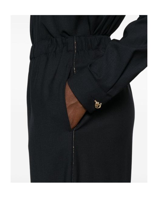 Fabiana Filippi Black Trevi Beaded-Trim Trousers