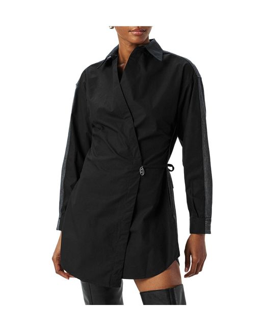 DIESEL Black Collared Shirt Dress