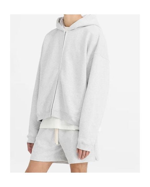 Represent White Initial Boxy Zip Through Hoodie for men