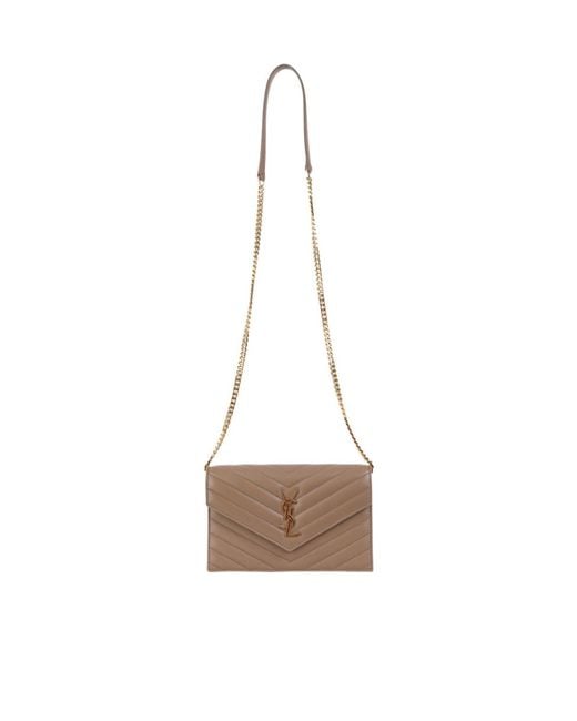 Saint Laurent White Logo Shoulder Bag