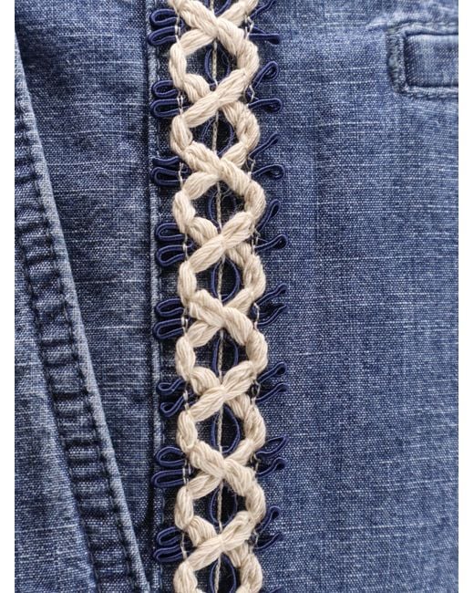 Valentino Blue Turn-Up Hem Denim Shorts for men