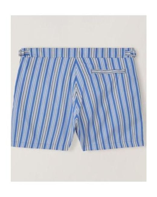 Loro Piana Blue Striped Swimming Trunks for men