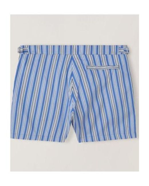 Loro Piana Blue Striped Swimming Trunks for men
