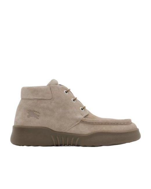 Burberry Gray Ekd Embossed Lace-Up Ankle Boots for men