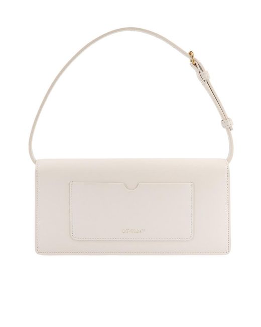 Off-White c/o Virgil Abloh Natural Jitney 1.0 Logo Plaque Small Shoulder Bag