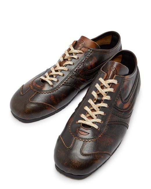 Dries Van Noten Brown Dustin Panelled Leather Sneakers