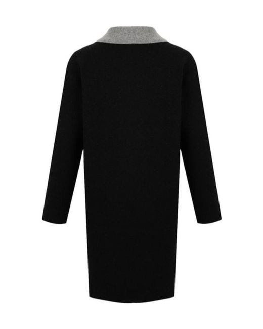Max Mara Black Lapel Long-Sleeved Coat