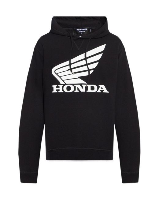 DSquared² Blue X Honda Long-Sleeved Drawstring Hoodie for men