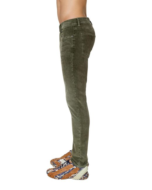 DIESEL Green Slim Ribbed Pants for men