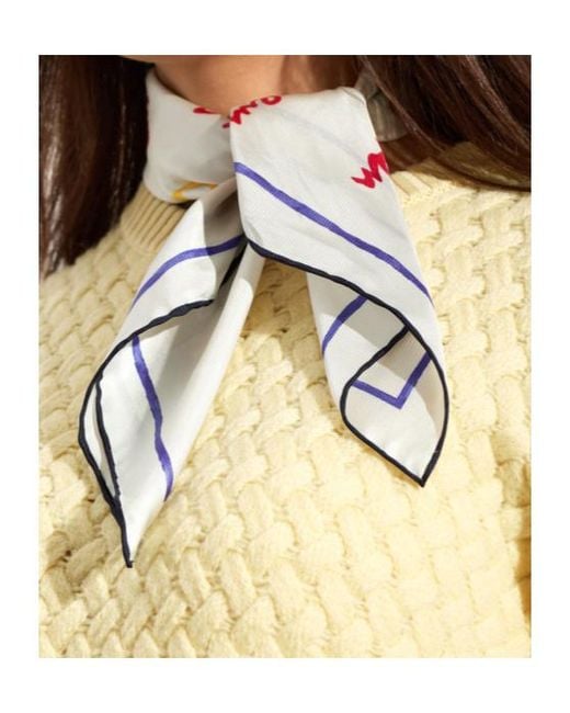 Givenchy White Pattern Scarf