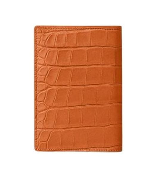 Loro Piana Orange Passport Card Holder