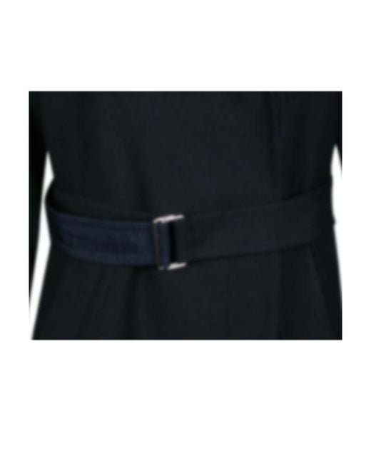 KENZO Black Monogram-Embroidered Belted Coat