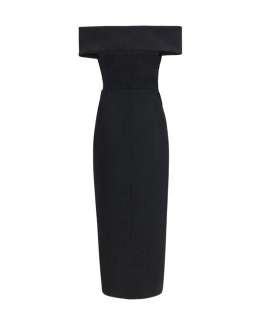 Khaite Black Gene Asymmetric Peplum Dress