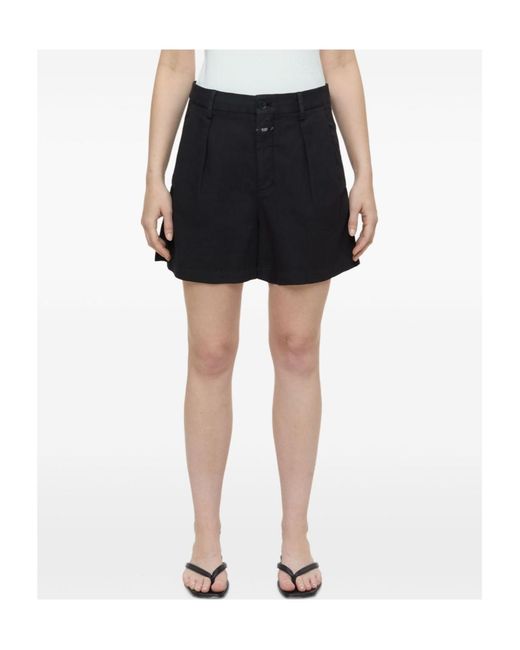 Closed Black Pleated Tailored Shorts