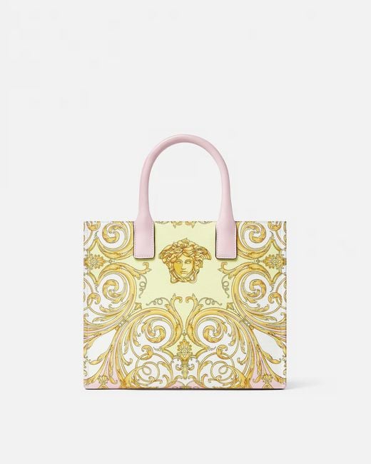 Versace Metallic La Medusa Printed Small Tote Bag