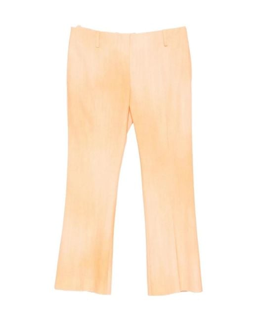 Ermanno Scervino Natural Belted Pressed-Crease Trousers