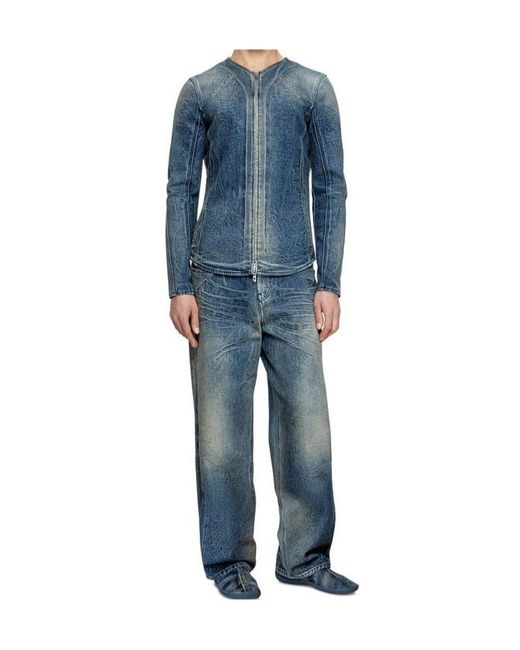 DIESEL Blue 2001 D-Macro Wide Leg Jeans for men