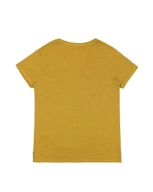Armani Jeans Yellow Embroidered V-Collar Short-Sleeved T-Shirt for men