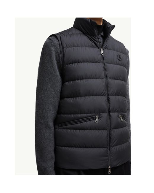 Moncler Black Treompan Logo Patch Padded Gilet for men