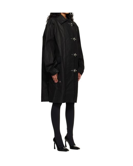 Vetements Black Fireman Hooks Coat for men