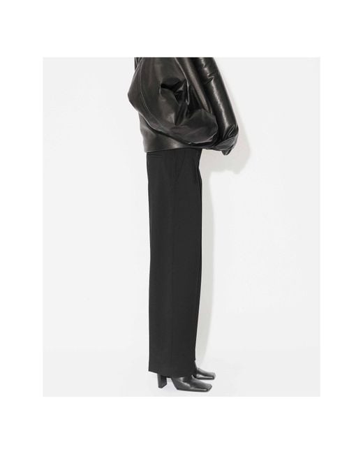 Alaïa Blue Virgin Wool Blend Straight-Leg Trousers