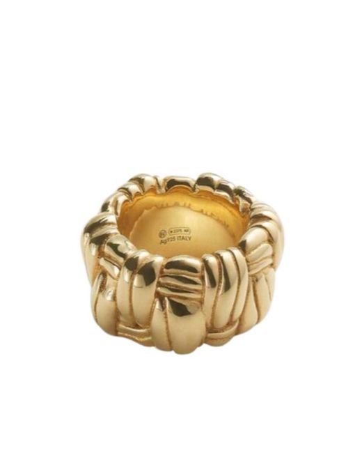 Bottega Veneta Metallic Pleat Ring