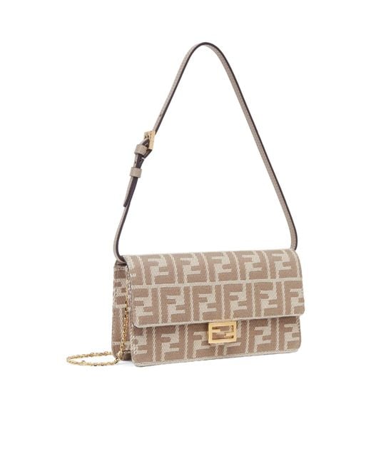 Fendi Metallic Wallet On Chain Baguette Bag
